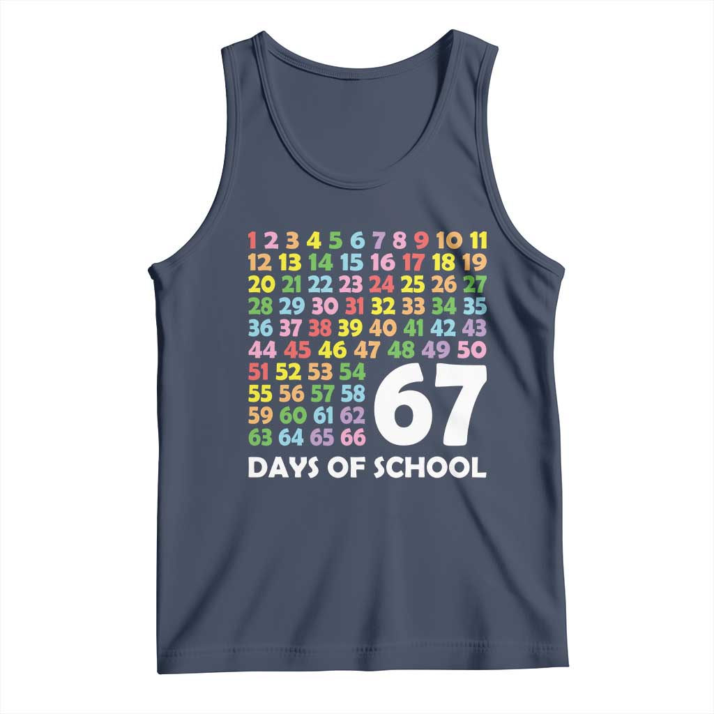 67 Days of School Tank Top Colorful Countdown Grid Milestone Classroom Fun - Wonder Print Shop