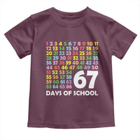 67 Days of School Toddler T Shirt Colorful Countdown Grid Milestone Classroom Fun - Wonder Print Shop