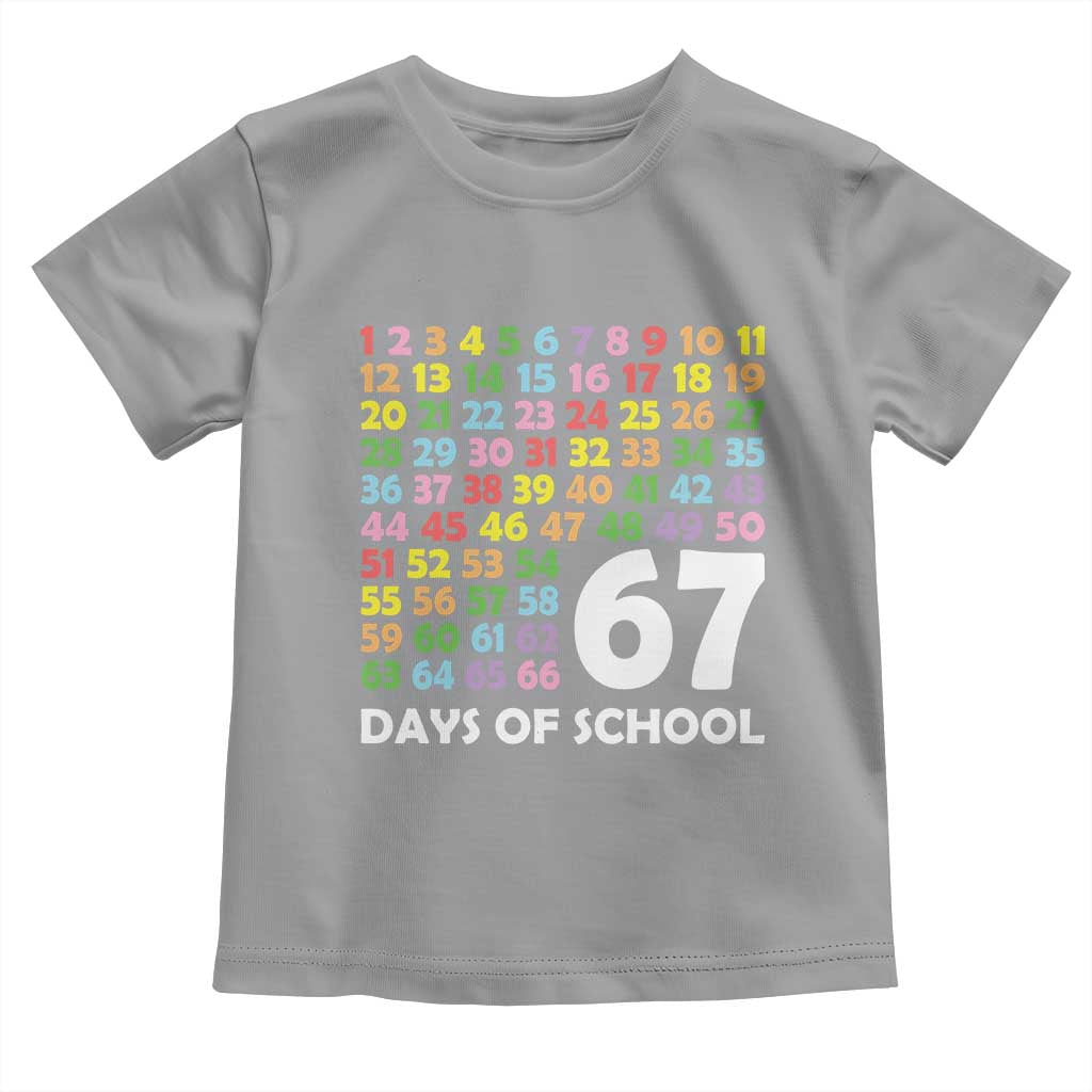 67 Days of School Toddler T Shirt Colorful Countdown Grid Milestone Classroom Fun - Wonder Print Shop