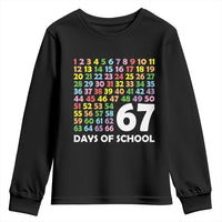 67 Days of School Youth Sweatshirt Colorful Countdown Grid Milestone Classroom Fun - Wonder Print Shop