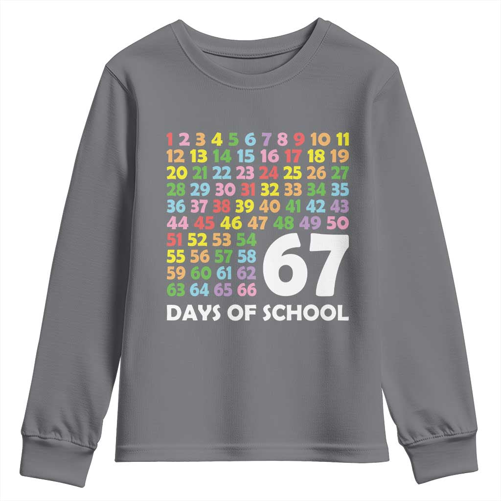67 Days of School Youth Sweatshirt Colorful Countdown Grid Milestone Classroom Fun - Wonder Print Shop