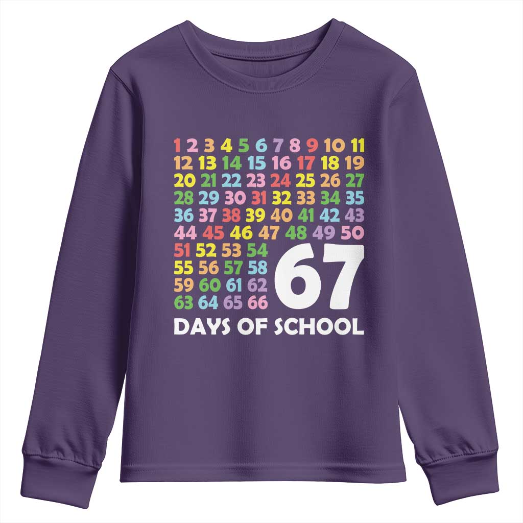 67 Days of School Youth Sweatshirt Colorful Countdown Grid Milestone Classroom Fun - Wonder Print Shop
