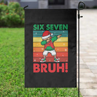 Six Seven Bruh Christmas Dabbing Garden Flag Funny 67 Meme Retro Santa Kid Vibes - Wonder Print Shop