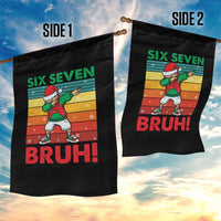 Six Seven Bruh Christmas Dabbing Garden Flag Funny 67 Meme Retro Santa Kid Vibes - Wonder Print Shop