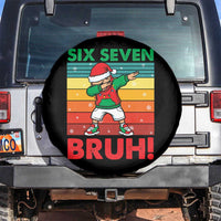 Six Seven Bruh Christmas Dabbing Spare Tire Cover Funny 67 Meme Retro Santa Kid Vibes - Wonder Print Shop