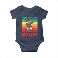 Six Seven Bruh Christmas Dabbing Baby Onesie Funny 67 Meme Retro Santa Kid Vibes - Wonder Print Shop
