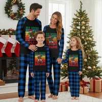 Six Seven Bruh Christmas Dabbing Plaid Pajama Set Funny 67 Meme Retro Santa Kid Vibes - Wonder Print Shop