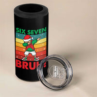 Six Seven Bruh Christmas Dabbing 4 in 1 Can Cooler Tumbler Funny 67 Meme Retro Santa Kid Vibes - Wonder Print Shop