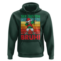 Six Seven Bruh Christmas Dabbing Hoodie Funny 67 Meme Retro Santa Kid Vibes - Wonder Print Shop