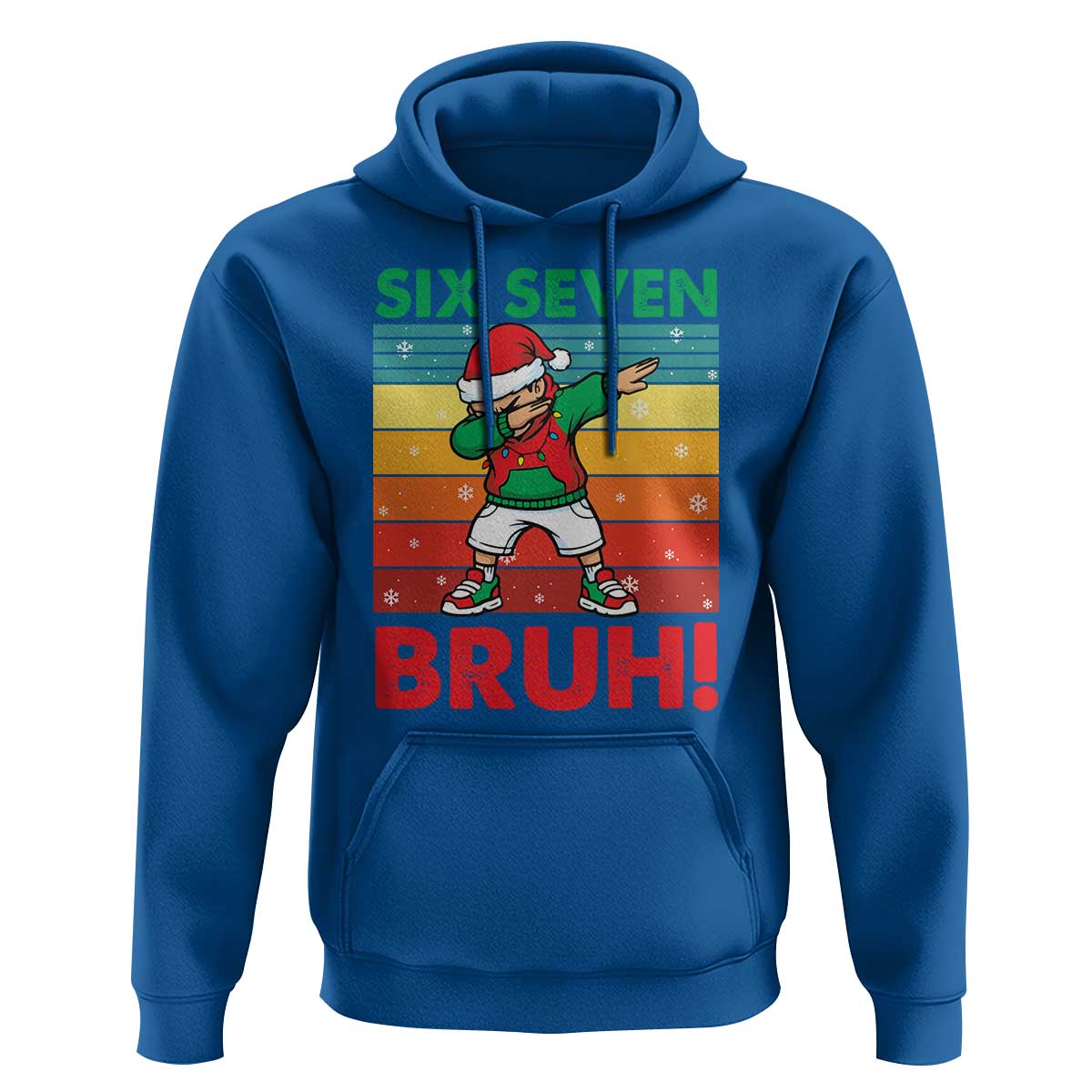 Six Seven Bruh Christmas Dabbing Hoodie Funny 67 Meme Retro Santa Kid Vibes - Wonder Print Shop