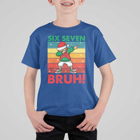 Six Seven Bruh Christmas Dabbing T Shirt For Kid Funny 67 Meme Retro Santa Kid Vibes - Wonder Print Shop