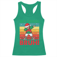 Six Seven Bruh Christmas Dabbing Racerback Tank Top Funny 67 Meme Retro Santa Kid Vibes - Wonder Print Shop