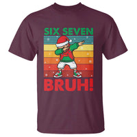 Six Seven Bruh Christmas Dabbing T Shirt Funny 67 Meme Retro Santa Kid Vibes - Wonder Print Shop