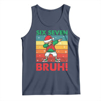 Six Seven Bruh Christmas Dabbing Tank Top Funny 67 Meme Retro Santa Kid Vibes - Wonder Print Shop