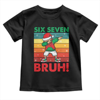 Six Seven Bruh Christmas Dabbing Toddler T Shirt Funny 67 Meme Retro Santa Kid Vibes - Wonder Print Shop