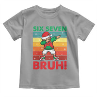 Six Seven Bruh Christmas Dabbing Toddler T Shirt Funny 67 Meme Retro Santa Kid Vibes - Wonder Print Shop