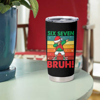 Six Seven Bruh Christmas Dabbing Tumbler Cup Funny 67 Meme Retro Santa Kid Vibes - Wonder Print Shop