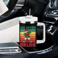 Six Seven Bruh Christmas Dabbing Tumbler With Handle Funny 67 Meme Retro Santa Kid Vibes - Wonder Print Shop