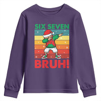 Six Seven Bruh Christmas Dabbing Youth Sweatshirt Funny 67 Meme Retro Santa Kid Vibes - Wonder Print Shop