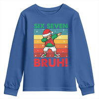 Six Seven Bruh Christmas Dabbing Youth Sweatshirt Funny 67 Meme Retro Santa Kid Vibes - Wonder Print Shop