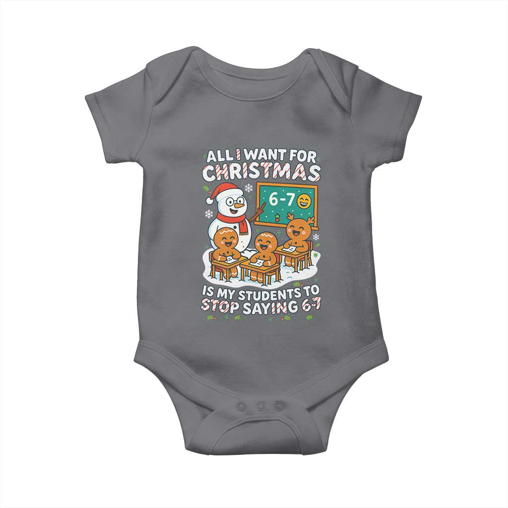Gingerbread Classroom 67 Meme Baby Onesie Funny Christmas Teacher My Students To Stop Saying Six Seven - Wonder Print Shop