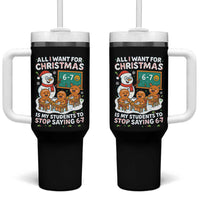 Gingerbread Classroom 67 Meme Tumbler With Handle Funny Christmas Teacher My Students To Stop Saying Six Seven - Wonder Print Shop