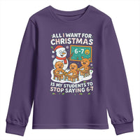 Gingerbread Classroom 67 Meme Youth Sweatshirt Funny Christmas Teacher My Students To Stop Saying Six Seven - Wonder Print Shop