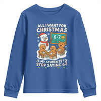 Gingerbread Classroom 67 Meme Youth Sweatshirt Funny Christmas Teacher My Students To Stop Saying Six Seven - Wonder Print Shop
