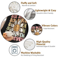 Six Seven Flower Power Throw Blanket Viral 67 Meme with Retro Daisy - Wonder Print Shop