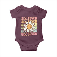 Six Seven Flower Power Baby Onesie Viral 67 Meme with Retro Daisy - Wonder Print Shop