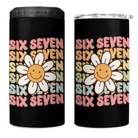 Six Seven Flower Power 4 in 1 Can Cooler Tumbler Viral 67 Meme with Retro Daisy - Wonder Print Shop
