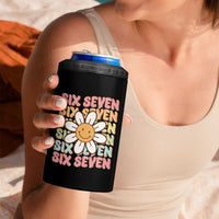 Six Seven Flower Power 4 in 1 Can Cooler Tumbler Viral 67 Meme with Retro Daisy - Wonder Print Shop