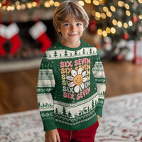 Six Seven Flower Power Ugly Christmas Sweater Viral 67 Meme with Retro Daisy - Wonder Print Shop