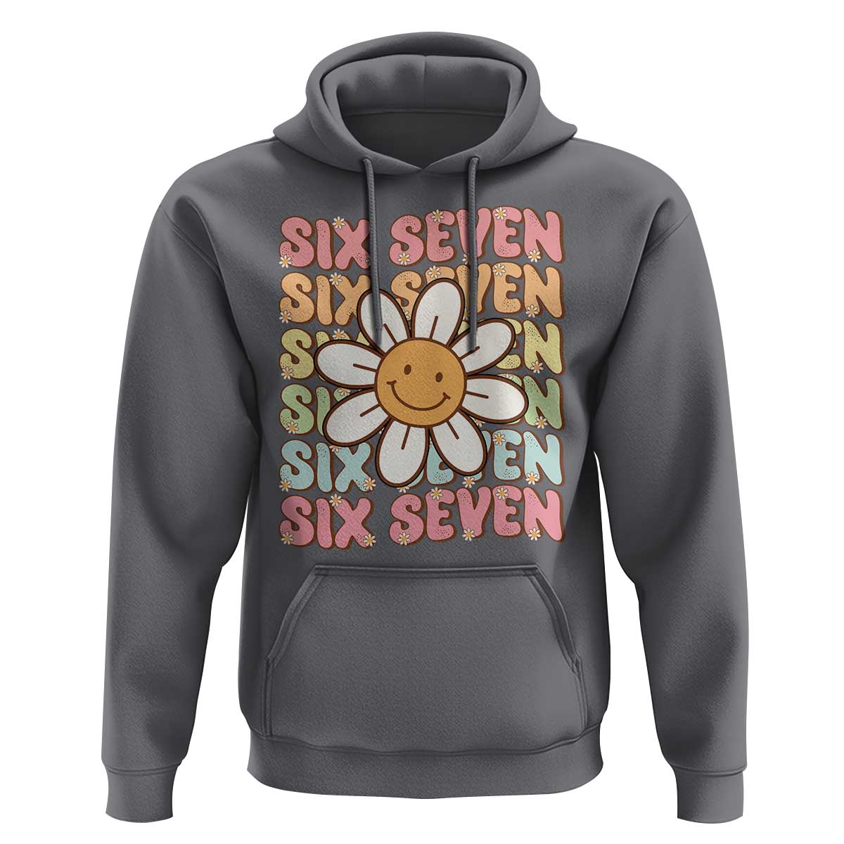 Six Seven Flower Power Hoodie Viral 67 Meme with Retro Daisy - Wonder Print Shop