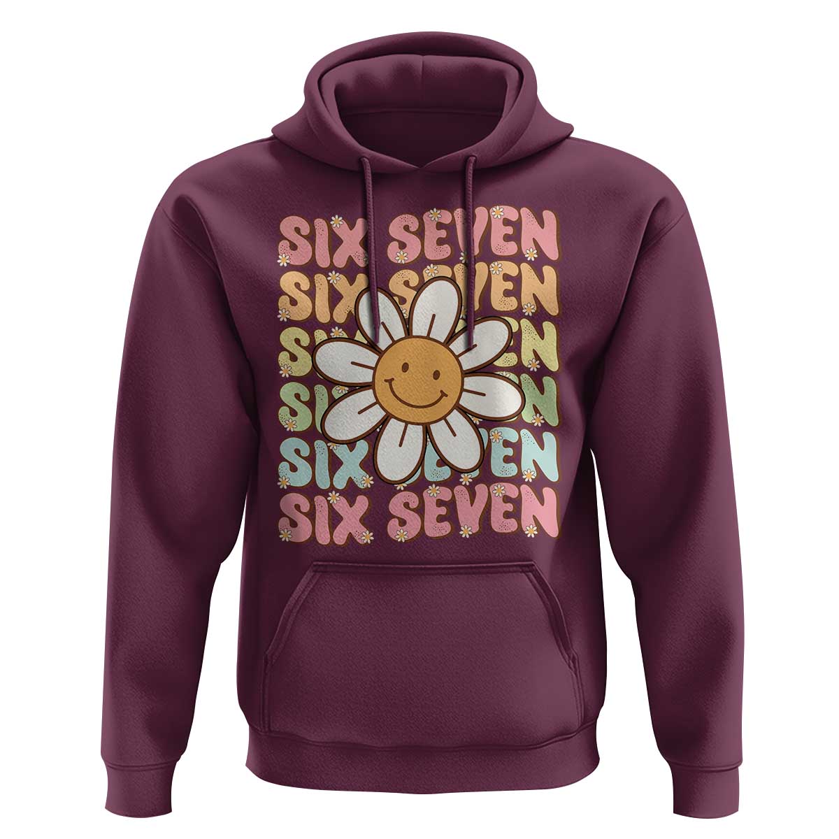 Six Seven Flower Power Hoodie Viral 67 Meme with Retro Daisy - Wonder Print Shop