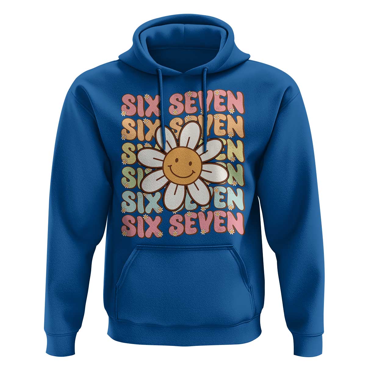 Six Seven Flower Power Hoodie Viral 67 Meme with Retro Daisy - Wonder Print Shop