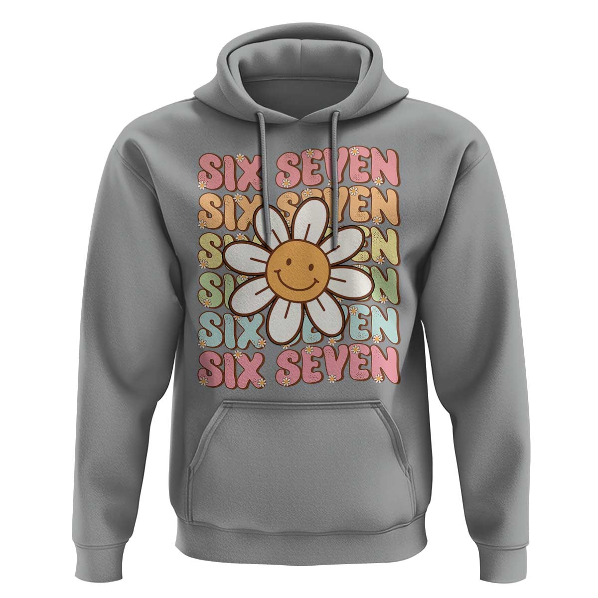 Six Seven Flower Power Hoodie Viral 67 Meme with Retro Daisy - Wonder Print Shop