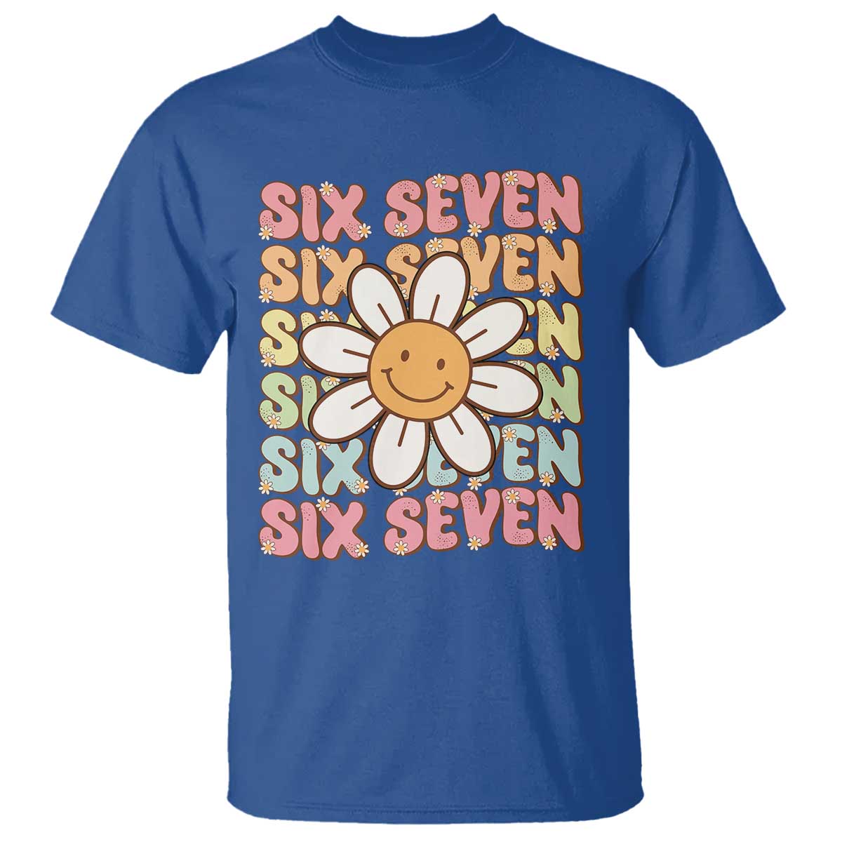 Six Seven Flower Power T Shirt Viral 67 Meme with Retro Daisy - Wonder Print Shop