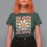 Six Seven Flower Power T Shirt For Women Viral 67 Meme with Retro Daisy - Wonder Print Shop