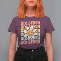 Six Seven Flower Power T Shirt For Women Viral 67 Meme with Retro Daisy - Wonder Print Shop