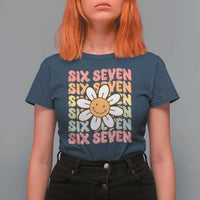 Six Seven Flower Power T Shirt For Women Viral 67 Meme with Retro Daisy - Wonder Print Shop