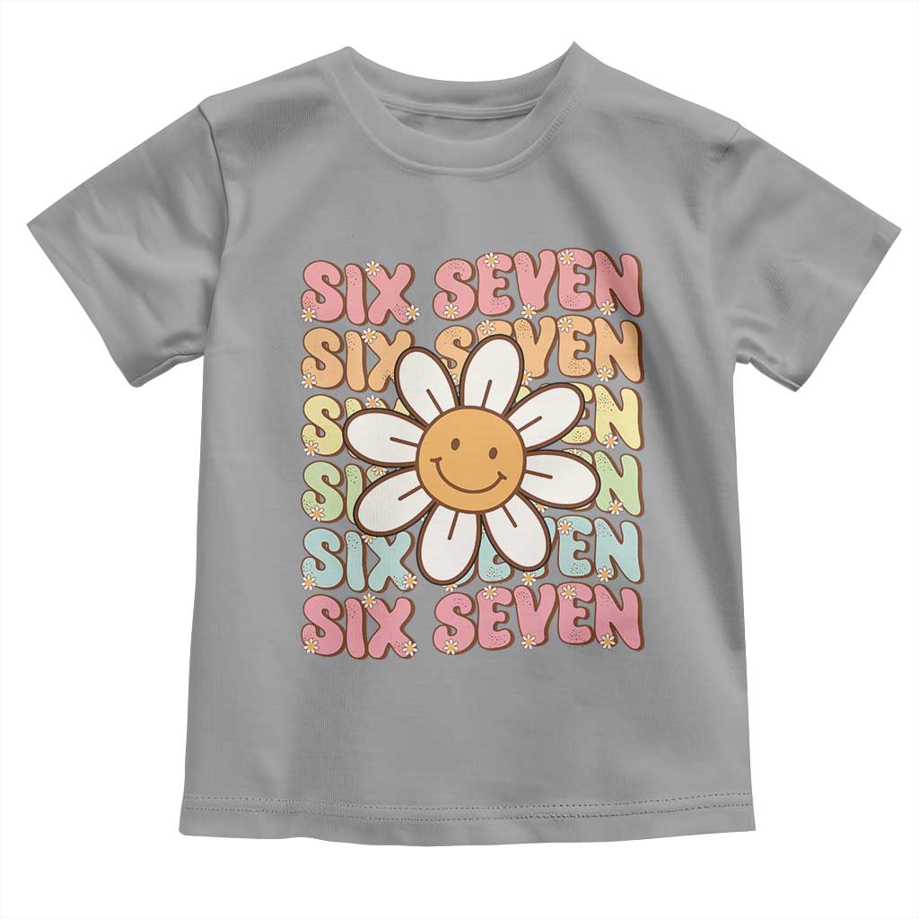 Six Seven Flower Power Toddler T Shirt Viral 67 Meme with Retro Daisy - Wonder Print Shop