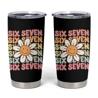Six Seven Flower Power Tumbler Cup Viral 67 Meme with Retro Daisy - Wonder Print Shop