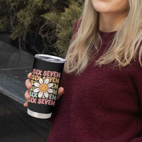 Six Seven Flower Power Tumbler Cup Viral 67 Meme with Retro Daisy - Wonder Print Shop