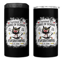 I Survived 67 Days of School 4 in 1 Can Cooler Tumbler Funny Teacher Black Cat Chaos Everything Is Fine - Wonder Print Shop