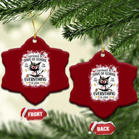 I Survived 67 Days of School Ceramic Ornament Funny Teacher Black Cat Chaos Everything Is Fine - Wonder Print Shop