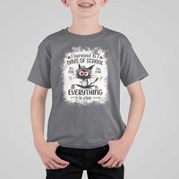 I Survived 67 Days of School T Shirt For Kid Funny Teacher Black Cat Chaos Everything Is Fine - Wonder Print Shop