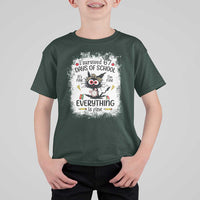I Survived 67 Days of School T Shirt For Kid Funny Teacher Black Cat Chaos Everything Is Fine - Wonder Print Shop