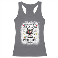 I Survived 67 Days of School Racerback Tank Top Funny Teacher Black Cat Chaos Everything Is Fine - Wonder Print Shop