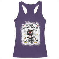 I Survived 67 Days of School Racerback Tank Top Funny Teacher Black Cat Chaos Everything Is Fine - Wonder Print Shop